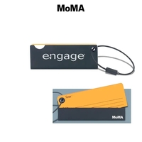 MoMA Acrylic Flip-Open Security-ID Luggage Tag Black Metal, Acrylic, Cable...