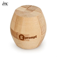 Barrel-Shaped Solid Wooden Puzzle for Challenging Fun
