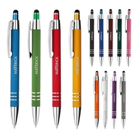 Durable aluminum ballpoint pen featuring gleaming chrome clip and accents...