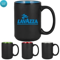 14 oz. two-tone ceramic mug and C-handle.... from ASI 57653 Gold Bond