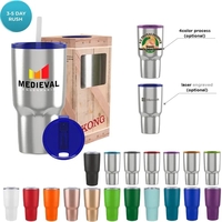 30-ounce drinking glass with double-wall insulation, leak resistance, and a...