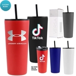 22 Oz. Powder Coated Tumbler With Hot/cold Lid