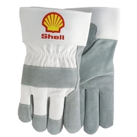 White Suede Work Gloves with Oversized DTF