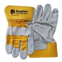 Yellow Suede Work Gloves with Oversized DTF