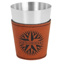 Rawhide 2oz. Leatherette & Stainless Steel Shot Glass