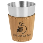 Bamboo 2oz. Leatherette & Stainless Steel Shot Glass