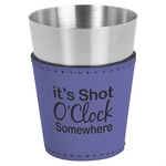 Purple 2oz. Leatherette & Stainless Steel Shot Glass