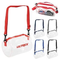 5.75" x 10" clear PVC duffel bag with zippered main compartment... from ASI...