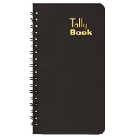 Tally book, wire-bound insert, 160 ruled pages with leatherette cover.......
