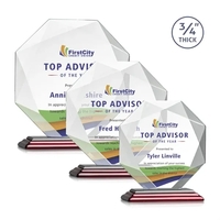 Starfire octagon shape award with faceted edges on an Albion™ base.... from...