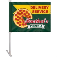 11.5" x 15" polyester car flag mounted on a plastic staff... from ASI 80228...