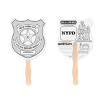 Police Badge Shaped Hand Fan