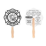 Fire Badge Shaped Hand Fan