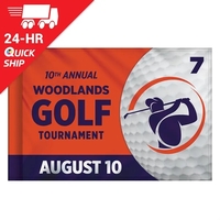 24 - Hour 14" x 20" Single Reverse Golf Flag with Tube