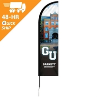 48 - Hour 8' Single Reverse Half Drop Banner w/ Hardware Set