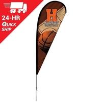24 - Hour 6' Single Reverse Teardrop Banner w/ Hardware Set