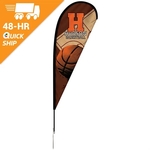 48 - Hour 6' Single Reverse Teardrop Banner w/ Hardware Set