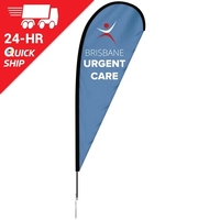 24 - Hour 8' Single Reverse Teardrop Banner w/ Hardware Set