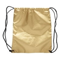 Shiny drawstring backpack plus 1 color silkscreen imprint on 1 location......