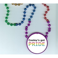 Rainbow Mardi Gras Beads with Inline Medallion