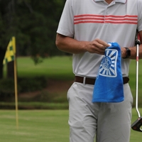 Terry velour twill hemmed fingertip golf towel measuring 11" x 18"... from...