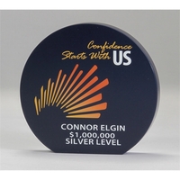 Round Upright desk award offers a large imprint area to work... from ASI...