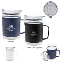 15 oz. mug with stainless steel exterior, borosilicate glass interior and......