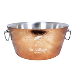 Anchored Double Walled Hammered Steel Beverage Tub in Rose C