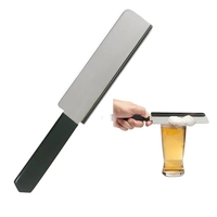 Customizable 9 1/2" x 1" nickel-plated beer foam scraper with black... from...