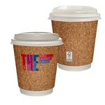10 oz Full Color Cork Pattern Insulated Paper Cup With Lid
