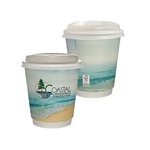 10 oz Full Color Seaside Insulated Paper Cup With Lid