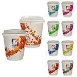 10 oz Full Color Floating Cubes Insulated Paper Cup With Lid
