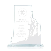 The States of America, each faithfully reproduced in aquashaped jade glass......