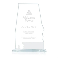 The States of America, each faithfully reproduced in aquashaped jade glass......