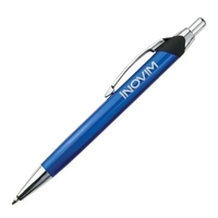 Aluminum click-action ballpoint pen with chrome trim.... from ASI 84592 St...