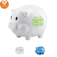 4" x 3 1/2" x 5" translucent AS plastic piggy bank... from ASI 57653 Gold Bond