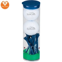 Golf tube with golf balls, 12 tees, and a cap.... from ASI 57653 Gold Bond