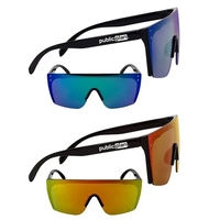 Sunglasses with mirror-finish lenses, wrap-around design and UV400...