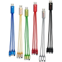 Braided 3-in-1 charging cable with multiple USB adaptor.... from ASI 39552...