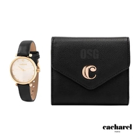 Cacharel® Alma Wallet & Odeon Watch - Black