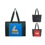 600D Polyester Reusable Tote Bag w/ Handle for Shopping