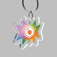 Customizable key chain made of acrylic with a 1" split ring.... from ASI...