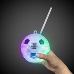 Soccer Ball Light Up Cup with Lid and Straw