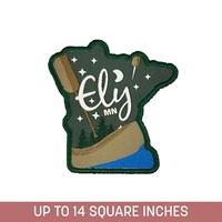 Custom shape woven label with embroidery backing and edge. Durable, 100%......