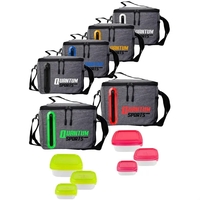 9" x 6.5" x 7.5" cooler bag with square portion control... from ASI 39552 BEL...