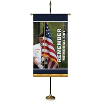 36" x 60" Premium Custom Digitally Printed Gonfalon Straight Cut Banner......