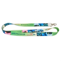 5/8" wide full color printed lanyard. Variety of attachments are...