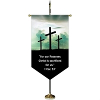 36" x 60" Premium Custom Digitally Printed Gonfalon V-Cut Banner with... from...