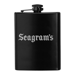 8 oz. Black Stainless Steel Hip Flask