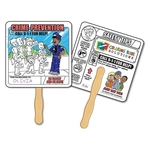 Crime Prevention Coloring Hand Fans
